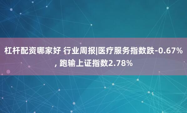杠杆配资哪家好 行业周报|医疗服务指数跌-0.67%, 跑输上证指数2.78%